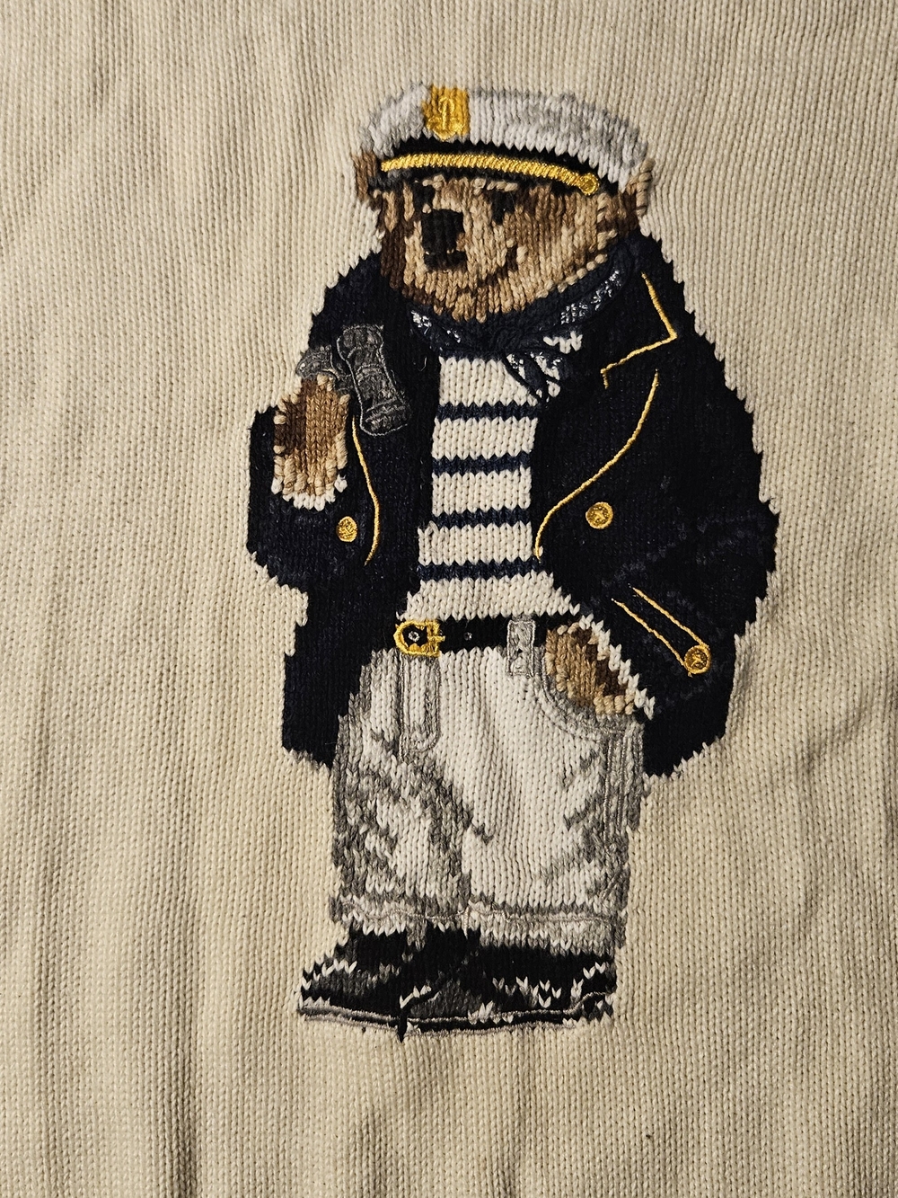 Polo Ralph Lauren Captain Polo Bear Cotton Sweater Est. 2020